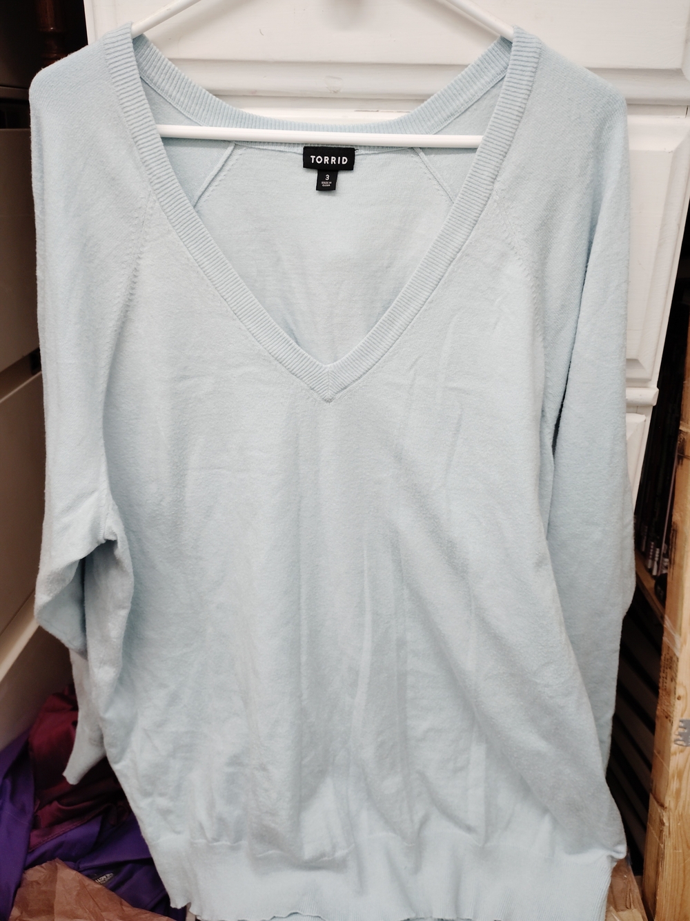 Torrid Size 3 Light Blue V-Neck Sweater